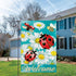 Welcome Ladybug Garden Flag, Vertical Double Sided Sunflower Bee Burlap Summer Yard Decor (12.5 x 18)