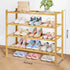 Closet 26.8" 4 Kitsure Bamboo Wooden Shoe Rack for - Stackable Shoe Organizer with Modular Structure, Space-Saving Shoe