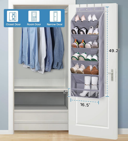 Closet KEETDY Over The Door Shoe Organizer Fit Big Shoes Large Shoe Rack for Door Hanging Shoe Organizer for Door