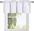 DWCN White Valance Curtains for Living Room, 42 x 18 Inch, Room Darkening Rod Pocket Bathroom/Basement Curtain, 1 Panel