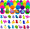 Pinkiwine 24 Pack Plastic Prefilled Easter Eggs with Dinosaur Mochi Squishy Toys Inside