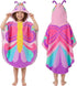 PinkSheep Kids Beach Towel,100% Cotton Bath Towel with Hooded, Super Absorbent Girl