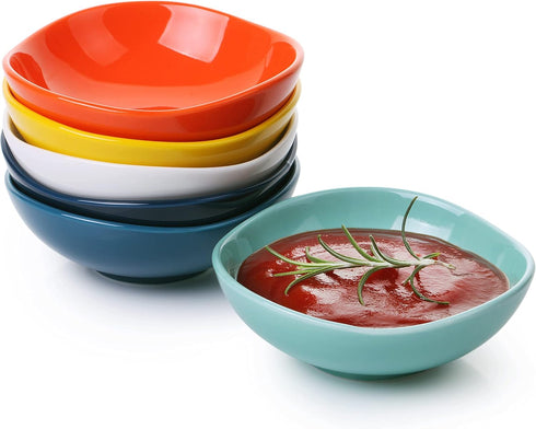 BTaT Dipping Bowls, Set of 6 Colorful 5 oz Ceramic Bowls for Dipping, Sauce Bowls, Condiment Dishes