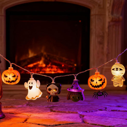 Gooyule 4.9Ft 10 2 2026 Halloween String Lights, LED Fall Fairy Lights Skull String Lights Halloween Decor Autumn Light