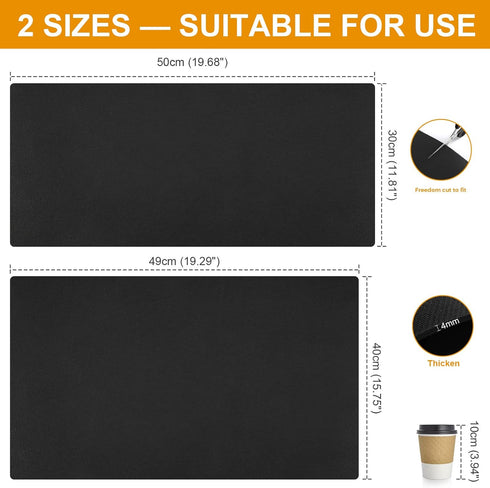 Dish Drying Mats for Kitchen Counter, Waterproof Coffee Mat Under Sink for Countertop Accessories (Black, 12"*19")
