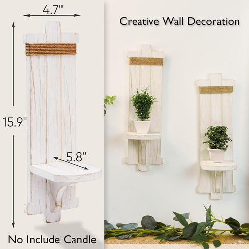 Set 2, Homemory Wall Sconces Candle Holder of Farmhouse Wooden Rustic Wall Decor for Living Room, Dining Room, Bedroom