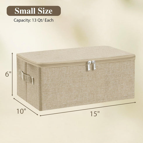 13 Closet ANMINY Storage Bins with Zipper Lids Qt Lidded Fabric Storage Boxes Baskets Cubes with Handles Collapsible
