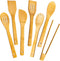 Wooden Spoons for Cooking, 7-Piece Kitchen Nonstick Bamboo Cooking Utensils Set, Durable and Healthy Bamboo Wooden