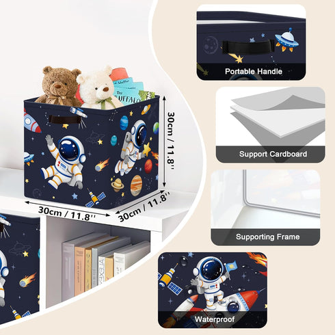 3 Closet 11.8x11.8x11.8 Clastyle pcs Cosmic Space Cube Storage Unit Bin with Metal Frame Stars Kallax Box for Shelves