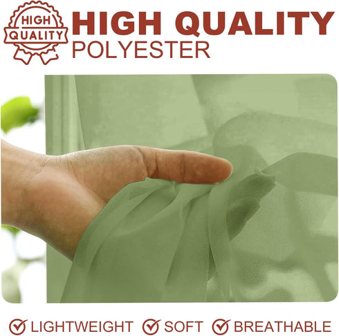 YHSF 2 Panel Set Sheer Curtains - Elegant Rod Pocket Solid Voile Drapes for Bedroom/Living Room, 54" W x 84" L