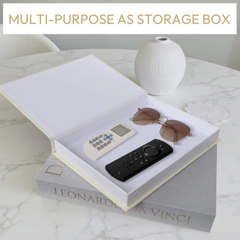 Set 2, MAOBUYOU Decorative Linen Book of Faux Book Storage Box, Coffee Table and Bookshelf Decor