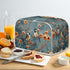 Blue Small Bird Orange Red Flowers Toaster Cover 2 Slice, Universal Size Dustproof Covers with Handle