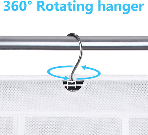 30 Closet MISSLO Large Pockets Dual Sided Hanging Baby Shoe Organizer for with Rotating Hanger Hanging Shoe Shelves