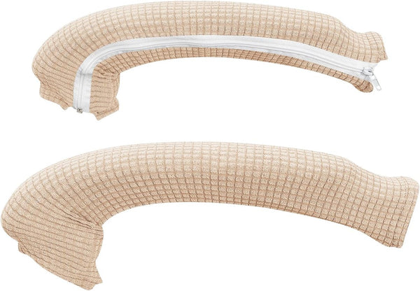 FORCHEER Stretchable Water Resistant Spandex Office Chair Armrest Cover, 2P for Desk Chairs - Beige