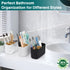 White Toothbrush Holder, Bamboo Organizer for Bathrooms, Electric Toothbrush Holders for Countertop