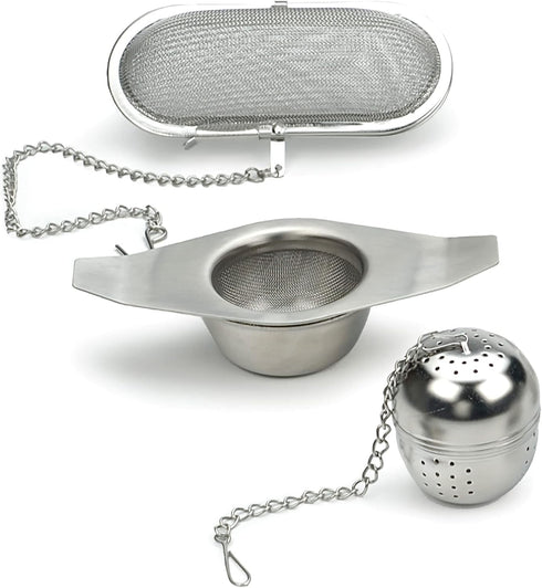 4.25x1.75" RSVP International Endurance Kitchen Collection Stainless Steel Mesh Floating Spice Infuser for Soups, Stews