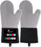 Silicone Oven Mitts - Heat Resistant 500F, 13.6 in Waterproof Grippy Design, Flexible BPA-Free Kitchen Gloves