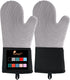 Silicone Oven Mitts - Heat Resistant 500F, 13.6 in Waterproof Grippy Design, Flexible BPA-Free Kitchen Gloves