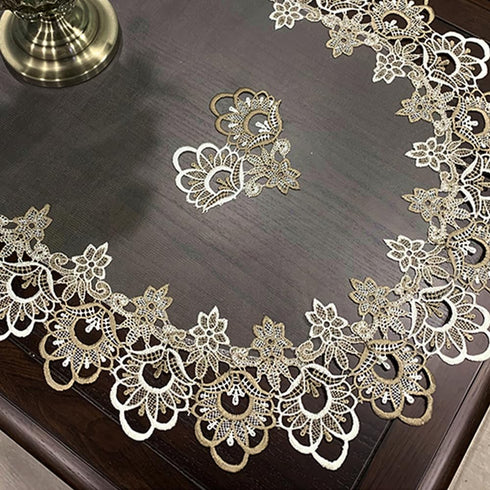 19.7x43.3 Bedside Tablecloth Lace Doilies for Side Table Cloth Runner Tabletop Dust Cover Bedroom Nightstand Decor