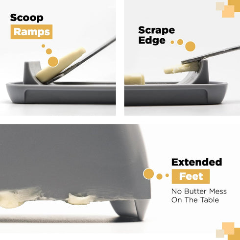 Butter Dish with Lid, Butter Keeper for Countertop, Easy Scoop, No Mess Lid, Dishwasher Safe (Clear)