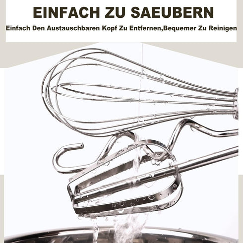 3Pcs Hand Mixer - Stainless Steel Kitchen Mixer Handheld Attachments Set 7.5inch for Electric Drill, Dishwasher Safe (1