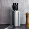 KAUKKO Universal Knife Block Holder - Large Stainless Steel Kitchen Knife Organizer, Modern Countertop Space Saver
