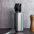 KAUKKO Universal Knife Block Holder - Large Stainless Steel Kitchen Knife Organizer, Modern Countertop Space Saver
