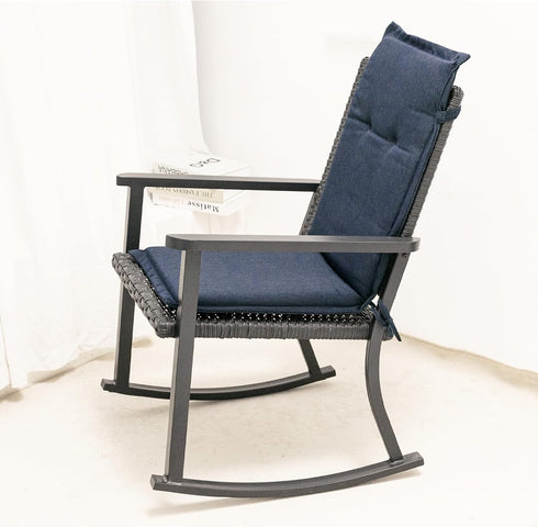 18" 42" 1.5", Set 2, Helios&Hestia Indoor High Back Rocking Chair Cushions with Back Elastic and Ties, Outdoor Dining