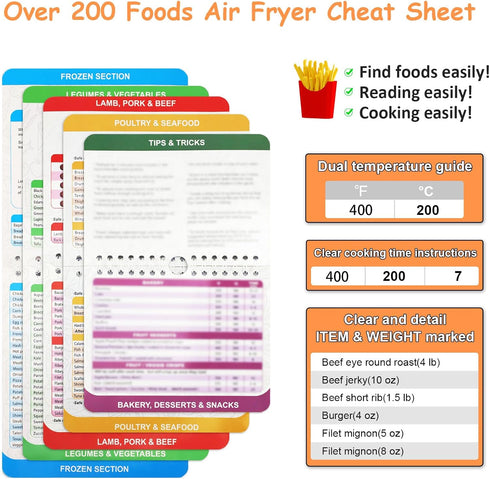 ddLUCK 2Pcs Air Fryer Silicone Liners for Ninja SL401/DZ401/DZ550 8-10 QT, Reusable Baking Tray with Cheat Sheet