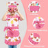 Kids Chef Hat and Apron Set, Toddler Apron for Girls with Large Pocket for Cooking and Baking