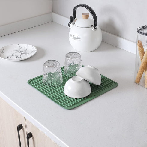MicoYang Silicone Dish Drying Mat for Multiple Usage, Eco-friendly Heat-resistant Kitchen Counter or Sink Mat,