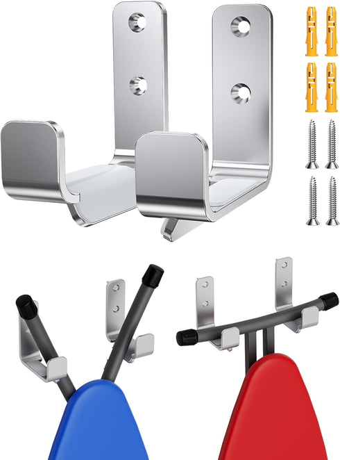 Ironing Board Holder Hanger Wall Mount, 304 Stainless Steel Ironing Board Hanger for Adjustable Distance Ironing Board
