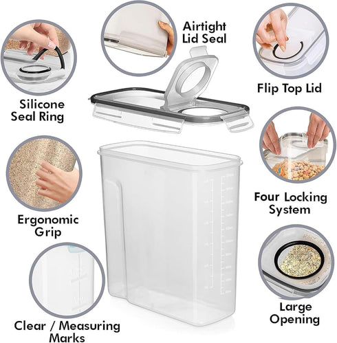 Shazo 2 Pack EXTRA Large Airtight Food Storage Containers, 6.3L BPA-Free Plastic for Bulk Food Storage