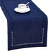 Grelucgo Handmade Hemstitch Solid Navy Blue Nautical Table Runner or Dresser Scarf (14 x 90 Inch)