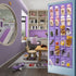 24 Modern Over the Door Shoe Rack Organizer with Clear PVC Pockets, Purple