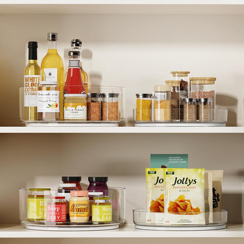 LAMU 3 Pack Lazy Suan Turntable Organizer, 10''/10.6''/12'' Rotating Spice Rack for Kitchen, Countertop, Bathroom