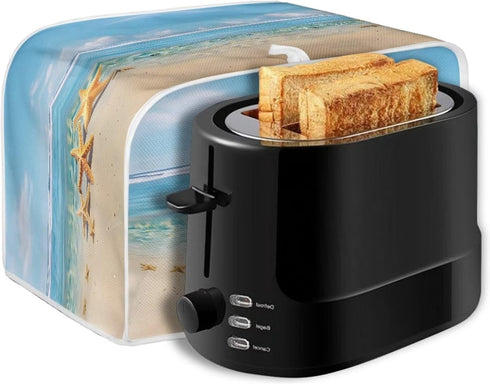 Beach Starfish Print Toaster Cover, Anti-Dust and Fingerprint, Decorative Kitchen Small Appliance Cover