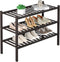 ROMGUAR CRAFT 3 Tier Bamboo Shoe Rack for Closet Free Standing Wood Shoe Shelf