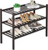 ROMGUAR CRAFT 3 Tier Bamboo Shoe Rack for Closet Free Standing Wood Shoe Shelf