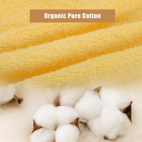SEMAXE 100% Cotton Yellow Hand Towels for Bathroom - 4 Piece Absorbent Towels with Hanging Loops, 27" L x 16" W, Gift