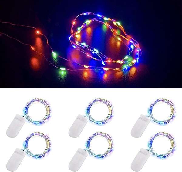 Ostwiki Fairy Lights Battery Operated, 6-Pack Mini String Lights, 20 LED 7ft