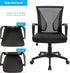 Furmax Office Chair Mid Back Swivel Lumbar Support Desk Chair, Ergonomic Mesh Chair with Armrest (Black)