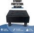 Compact Black Linen Footstool with Sturdy Legs - Ideal for Living Room