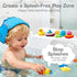 DubiLaka 31.5" Bathtub Splash Guard for Kids & Toddlers - Silicone Play Shelf & Toy Storage Tray with Strong Suction