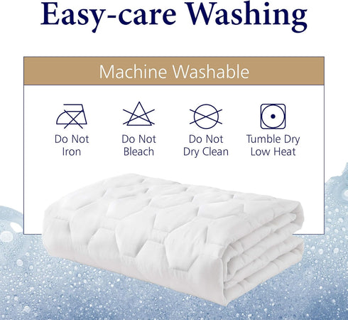 The Grand California King Size Mattress Pad, Soft Plush Mattress Protector, Protects from Dust and Dirt