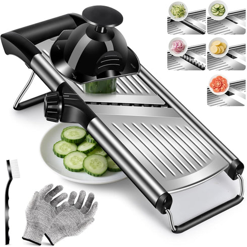 Masthome Mandoline Food Slicer Adjustable Thickness for Cheese Fruits Vegetables Stainless Steel