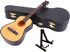 Dselvgvu (7.87"x2.87"x0.94") Wooden Miniature Guitar with Stand and Case Mini Musical Instrument Guitar Replica