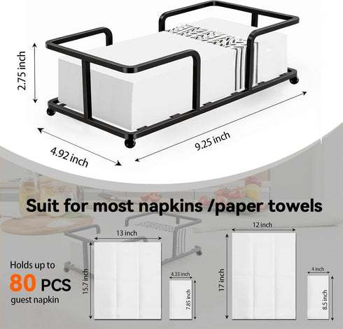 zizouoe Paper Towel Holder Bathroom Guest Towel Holder Tray for Bathroom Napkin Holder Guest Towels Disposable Bathroom