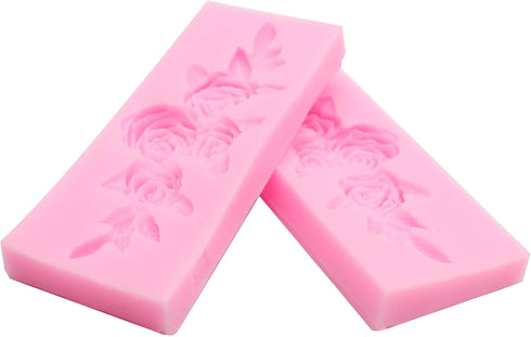 2 Pieces Four Roses Candy Silicone Mold - Fondant Chocolate Molds for Cake Topper Decor and Desserts
