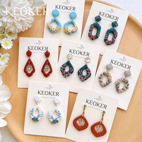 KEOKER Polymer Clay Cutters, Boho Clay Cutters for Polymer Clay Jewelry, Basic Polymer Clay Cutters, Clay Earrings Cutters.((A) by Keoker